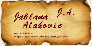 Jablana Alaković vizit kartica